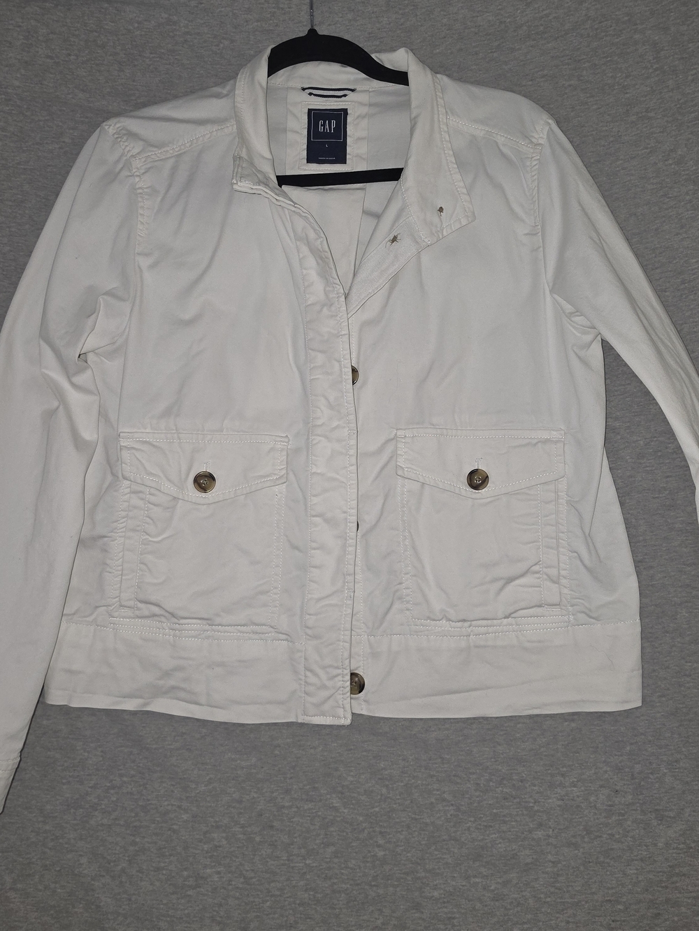 GAP White Button-Front Utility Jacket - Picture 7 of 12